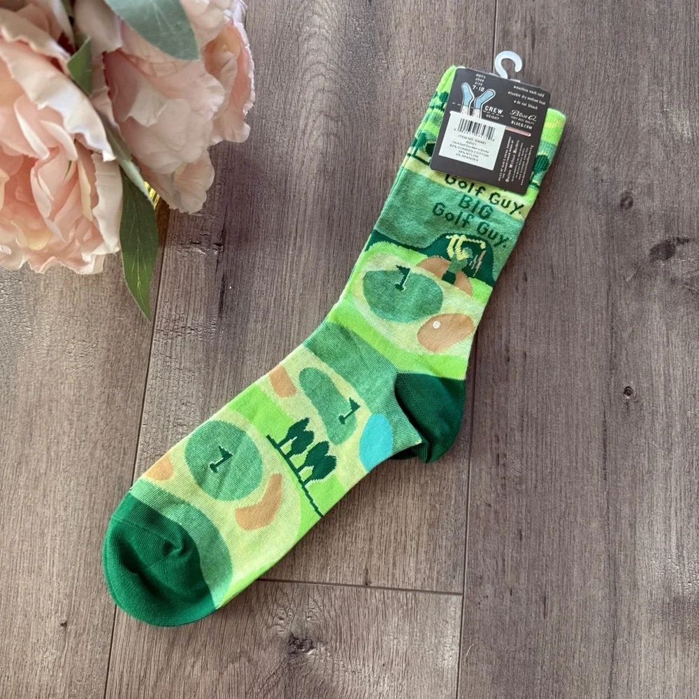 New Men's Blue‎ Q Big Golf Guy Green Socks
